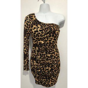 Forever 21 Leopard One Shoulder Mini Dress